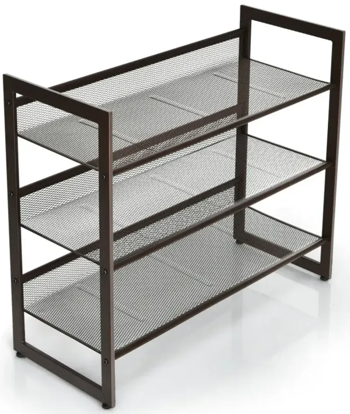 2/3/4 Tiers Flat and Slant Metal Shoe Rack for Entryway Hallway