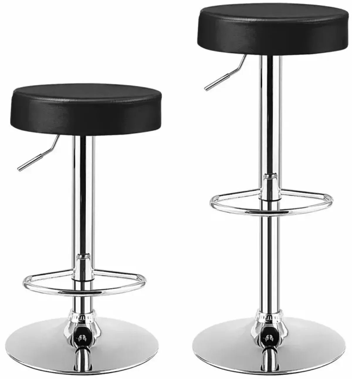 Set of 2 Adjustable Swivel Round Bar Stool  Pub Chairs