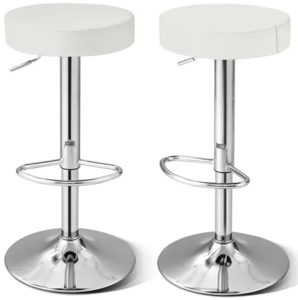 Set of 2 Adjustable Swivel Round Bar Stool  Pub Chairs