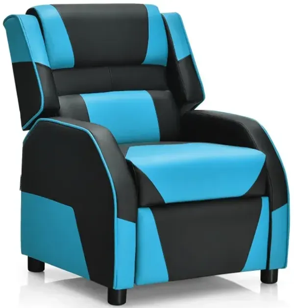 Kids Youth PU Leather Gaming Sofa Recliner with Headrest and Footrest