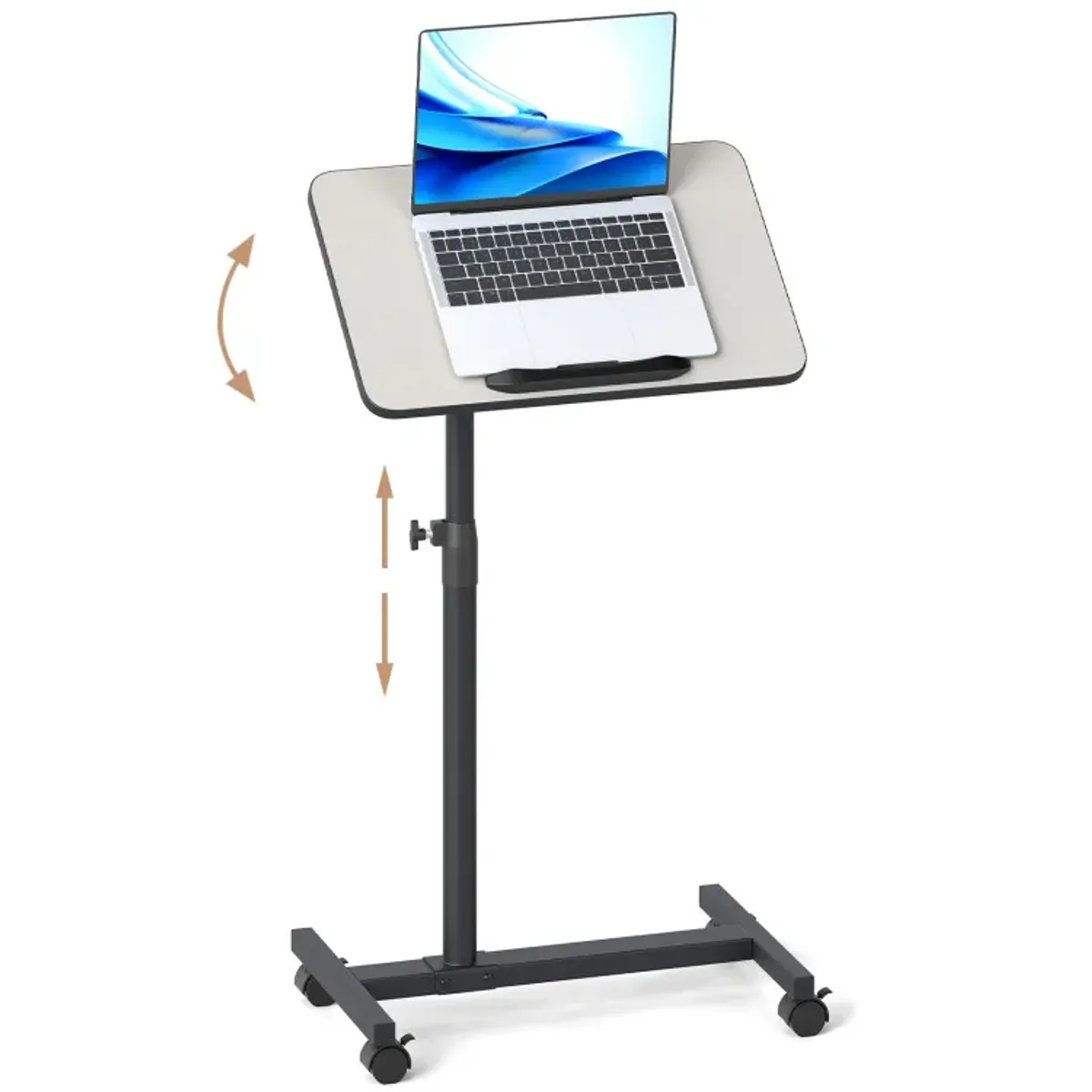 Over Bed Food Tray Small Rolling Computer Table