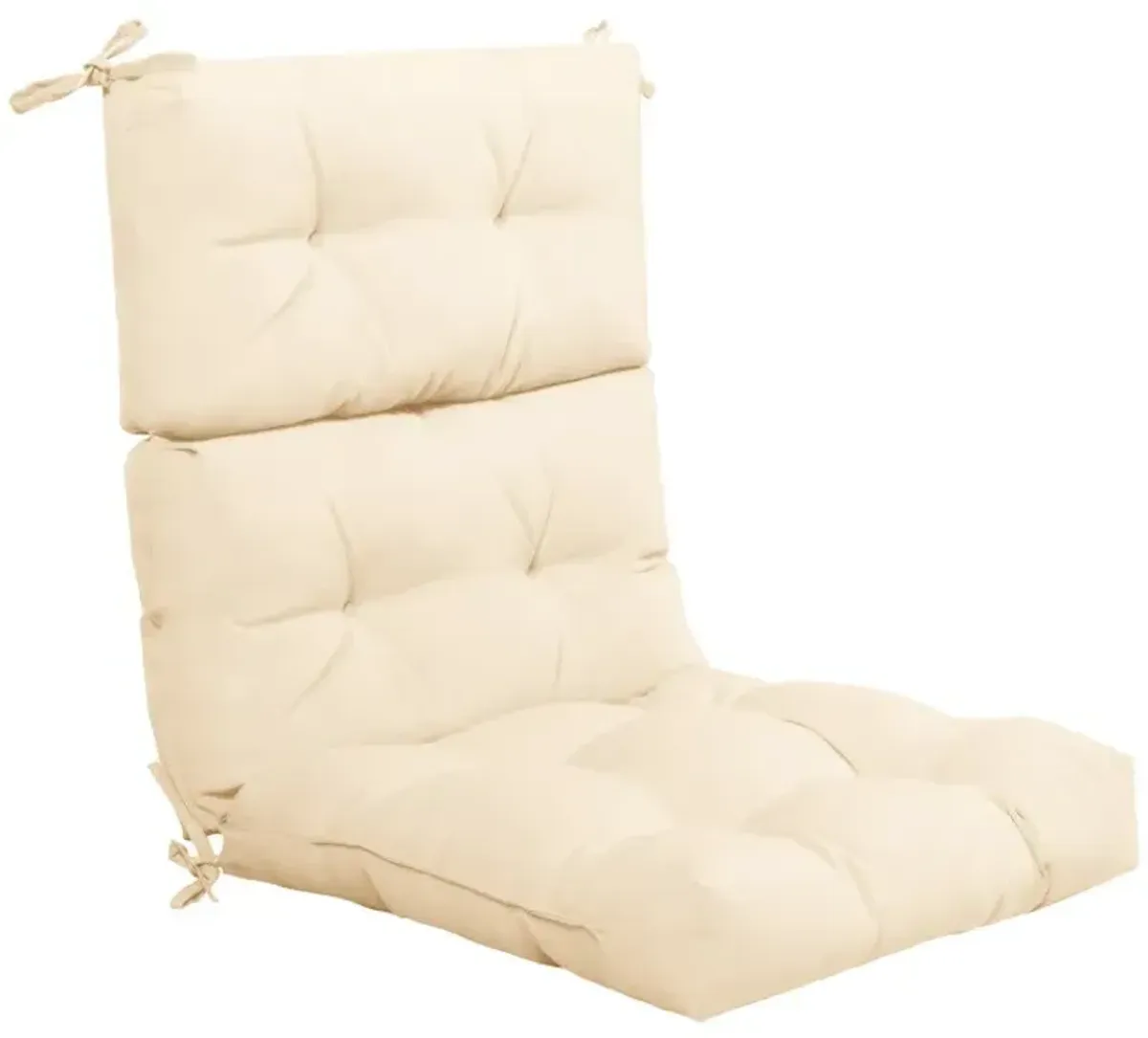 Tufted Patio High Back Chair Cushion with Non-Slip String Ties