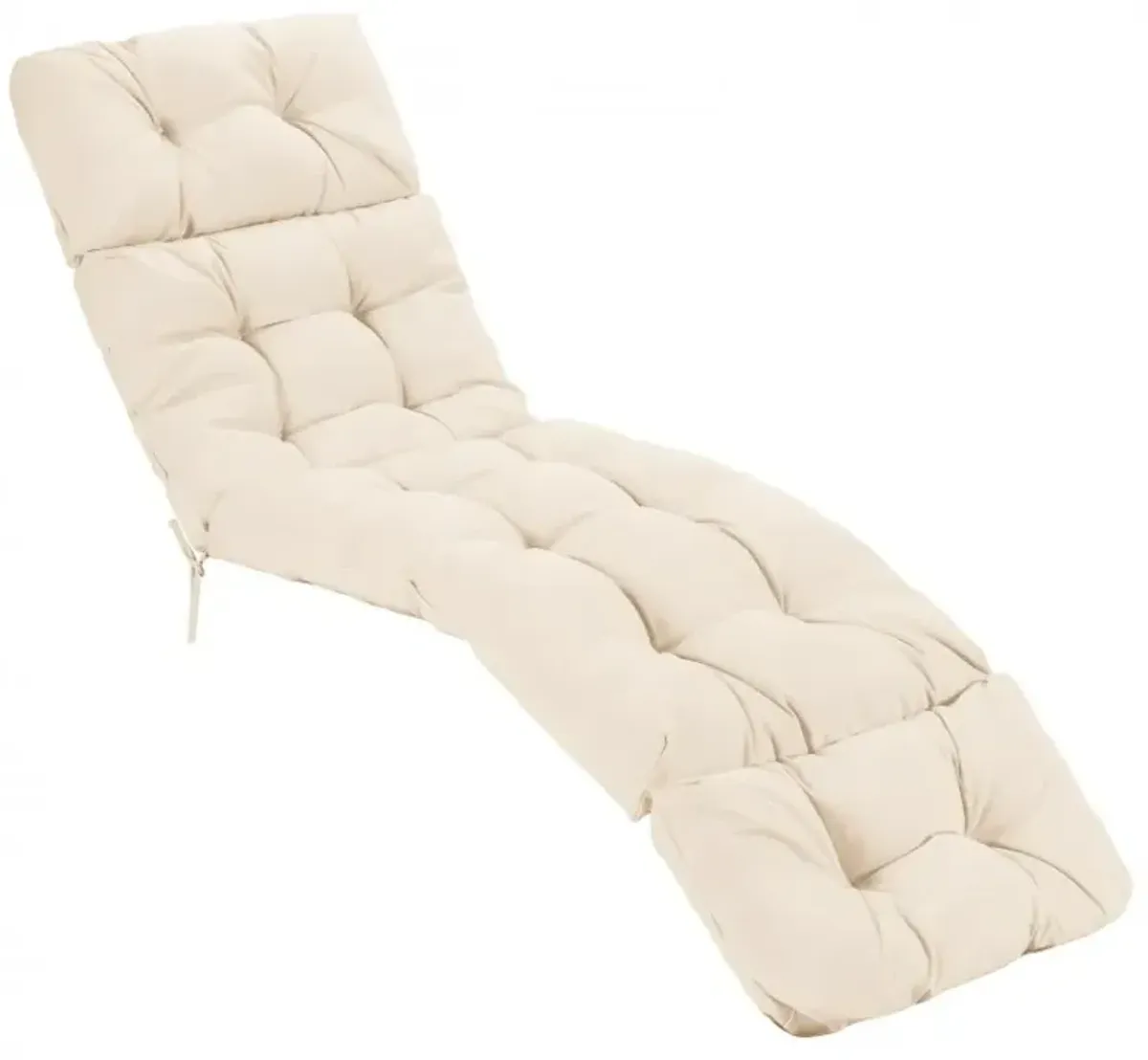 Outdoor Lounge Chaise Cushion with String Ties for Garden Poolside