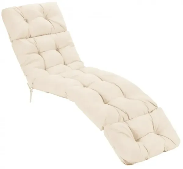 Outdoor Lounge Chaise Cushion with String Ties for Garden Poolside