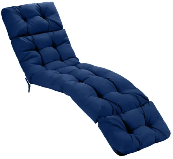 Outdoor Lounge Chaise Cushion with String Ties for Garden Poolside