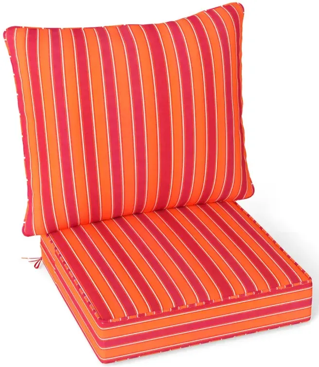 Deep Seat Chair Cushion Pads Set with Rope Belts for Indoor and Outdoor
