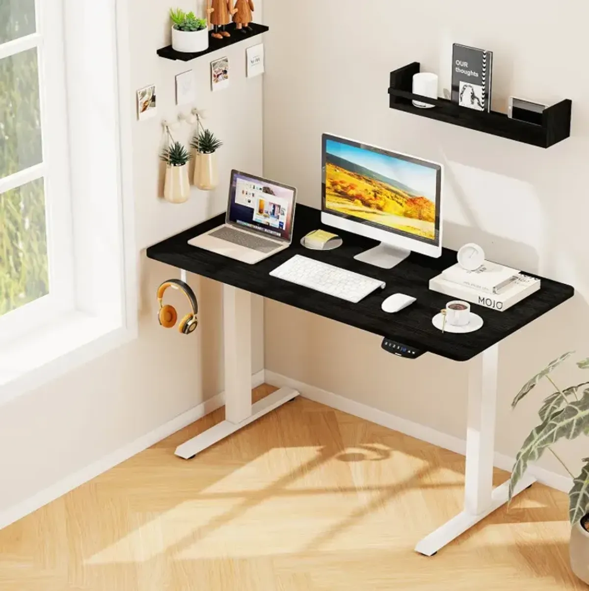 Electric Standing Desk Height Adjustable with 3 Memory Heights Black