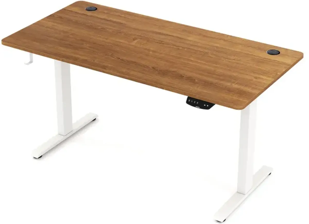 Electric Standing Desk Height Adjustable with 3 Memory Heights Walnut