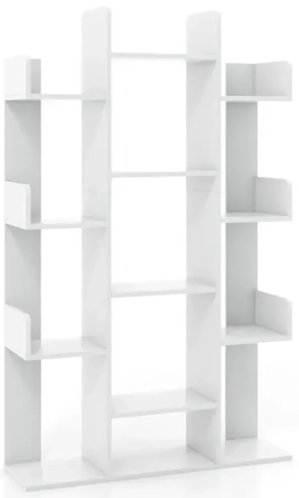 Tree-Shaped Bookshelf with 13 Compartments for Home Office