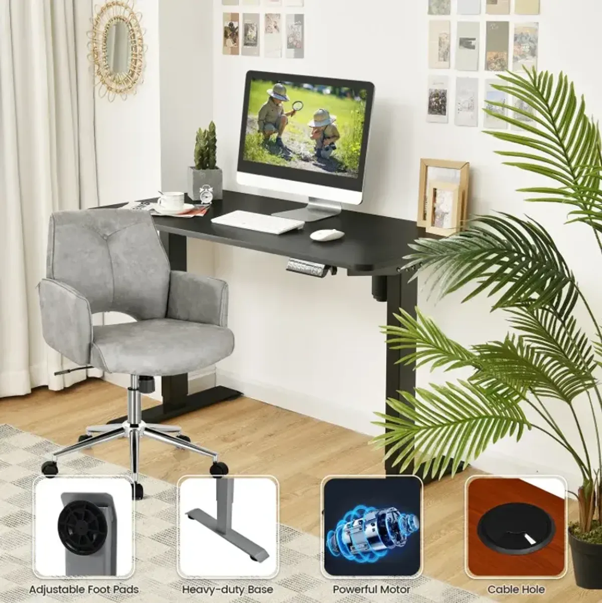 Electric Height Adjustable Standing Desk with Memory Controller