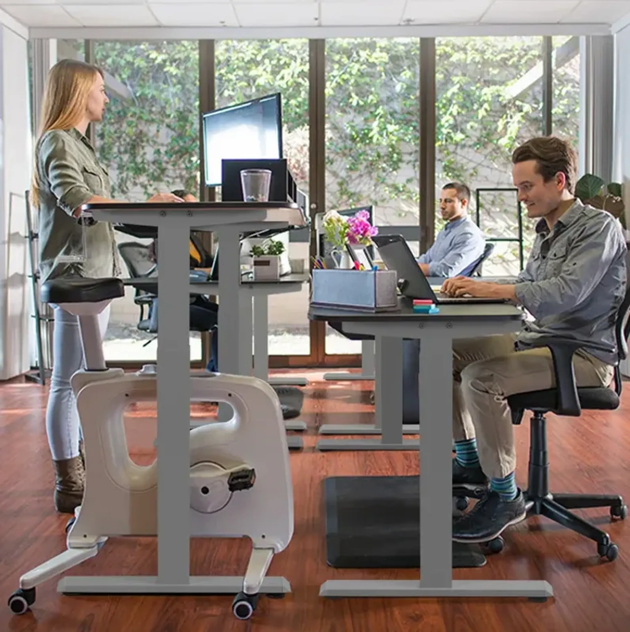 Hand Crank Sit to Stand Desk Frame Height Adjustable Standing Base ...
