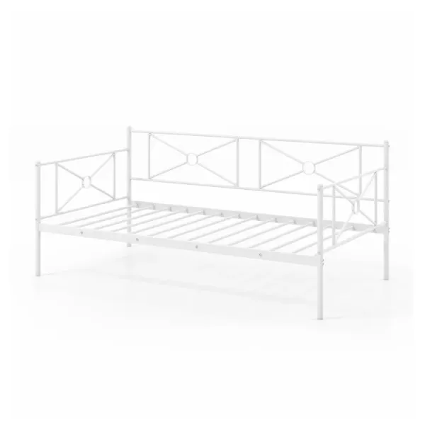 Metal Daybed Twin Bed Frame Stable Steel Slats Sofa Bed