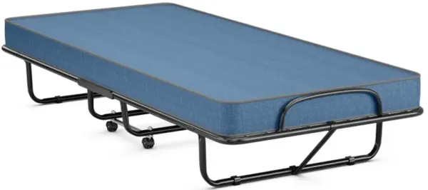 Rollaway Guest Bed with Sturdy Steel Frame and Memory Foam Mattress Made in Italy