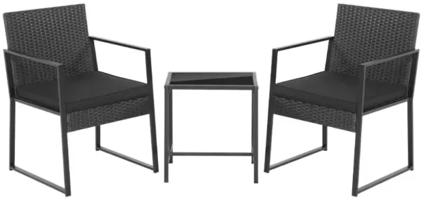 3 Pieces Modern Heavy Duty Patio Furniture Set with Coffee Table