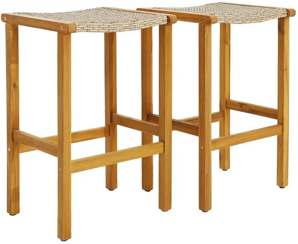 Patio Wood Bar Stools Set of 2/4