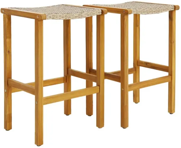 Patio Wood Bar Stools Set of 2/4