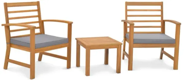 3 Pieces Outdoor Furniture Set with Soft Seat Cushions