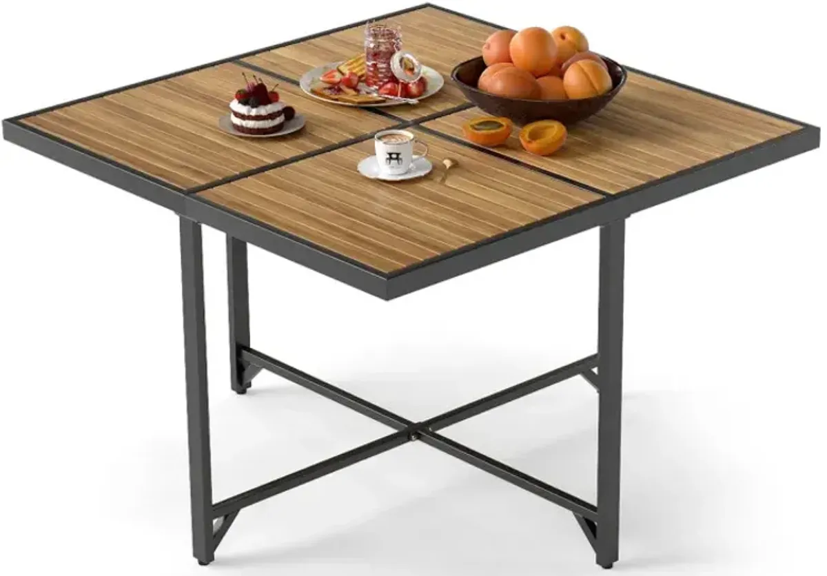 43.5 Inch 4-Person Square Patio Dining Table