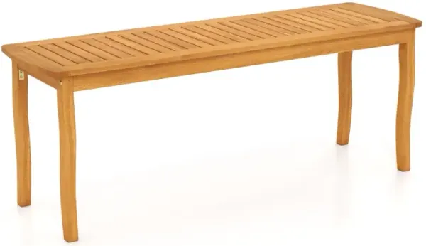 Acacia Wood Outdoor 48" Long Patio Dining Bench