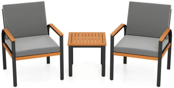 3 Piece Patio Furniture Set Outdoor Conversation Set with Coffee Table