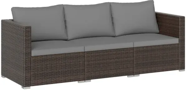 3 Pieces Outdoor Sectional Sofa Set with Soft Cushions