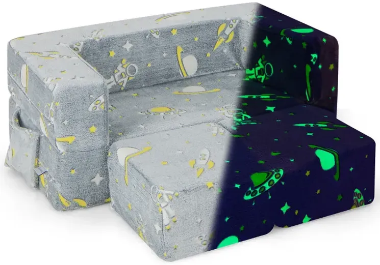 Kids Play Sofa with Ottoman and Removable & Machine Washable Cover