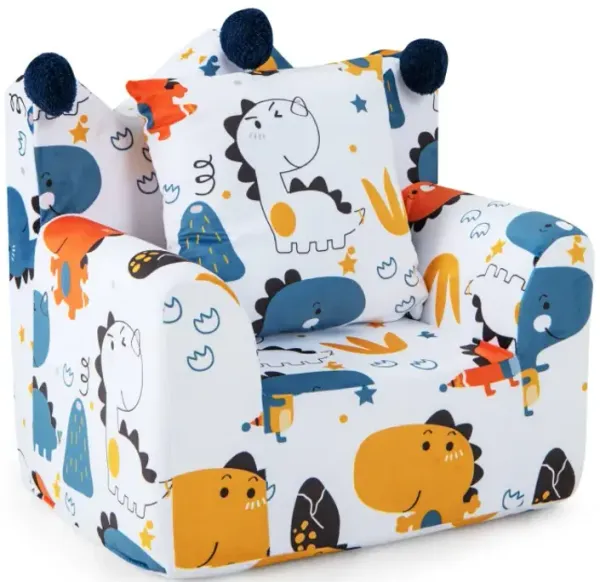 High-density Padding Kids Sofa with Armrest and Extra Pilow