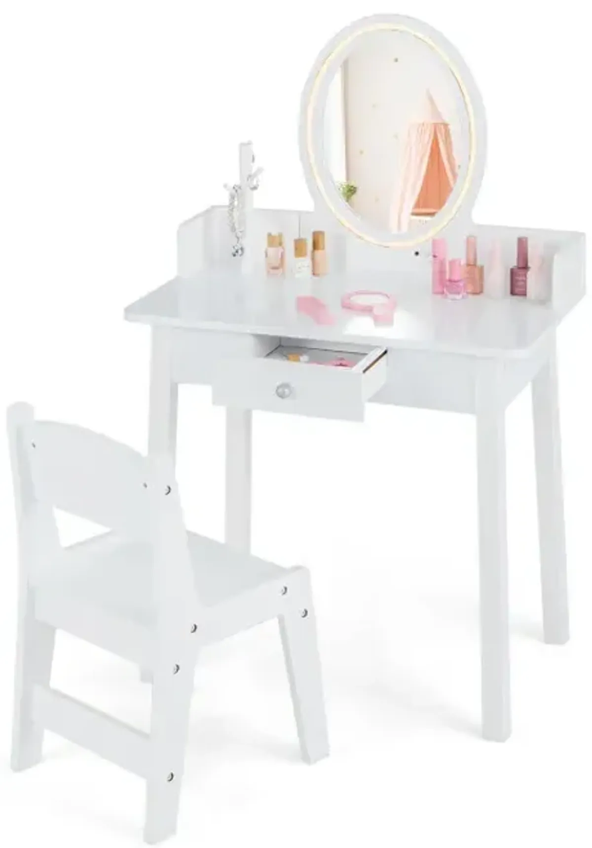 Kids Vanity Set with Lighted Mirror