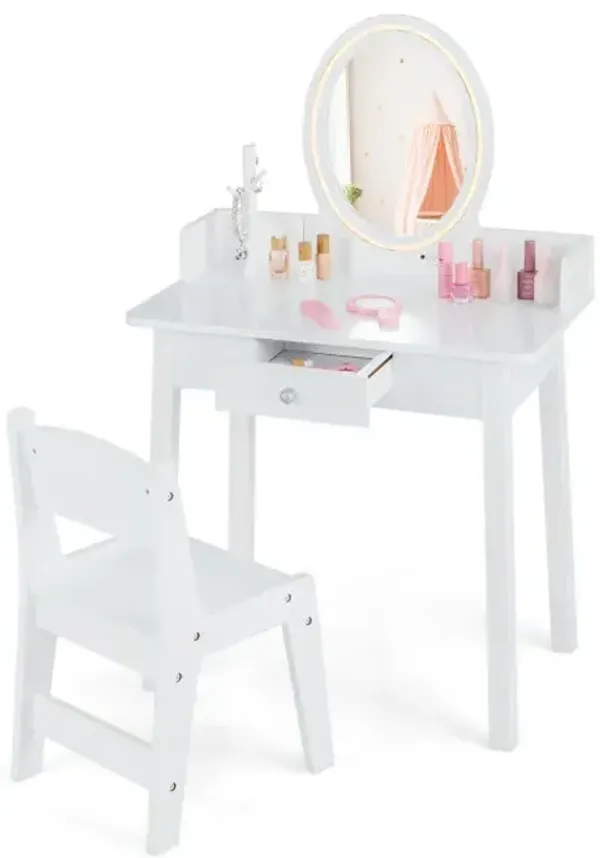 Kids Vanity Set with Lighted Mirror