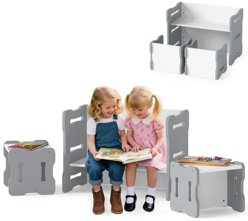 3-Piese Toddler Set with 2 Stools and Activity Table