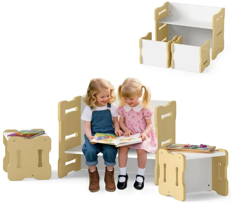 3-Piese Toddler Set with 2 Stools and Activity Table