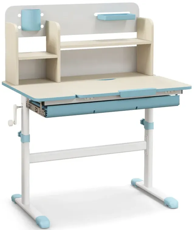 Height Adjustable Kids Study Desk with Tilt Desktop for 3-12 Years Old