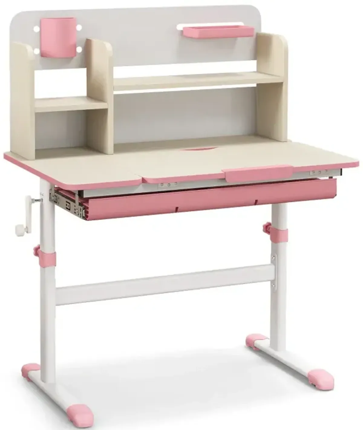 Height Adjustable Kids Study Desk with Tilt Desktop for 3-12 Years Old
