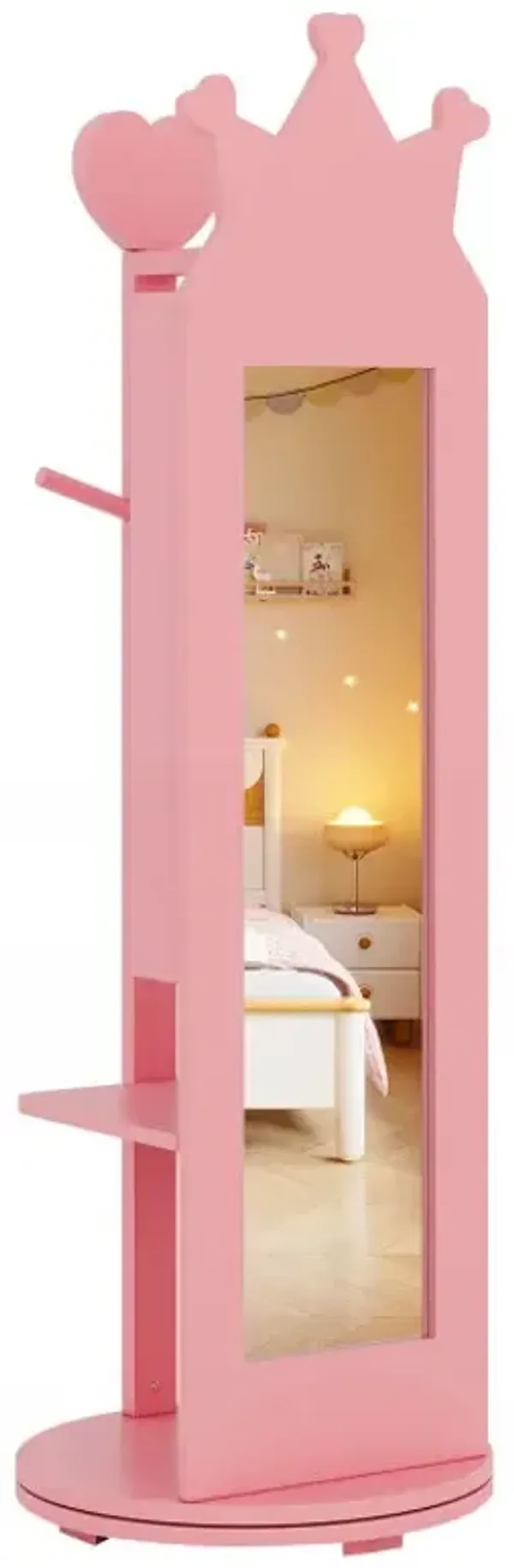 Free-Standing Full Length Mirror Kids Jewelry Armoire Cabinet