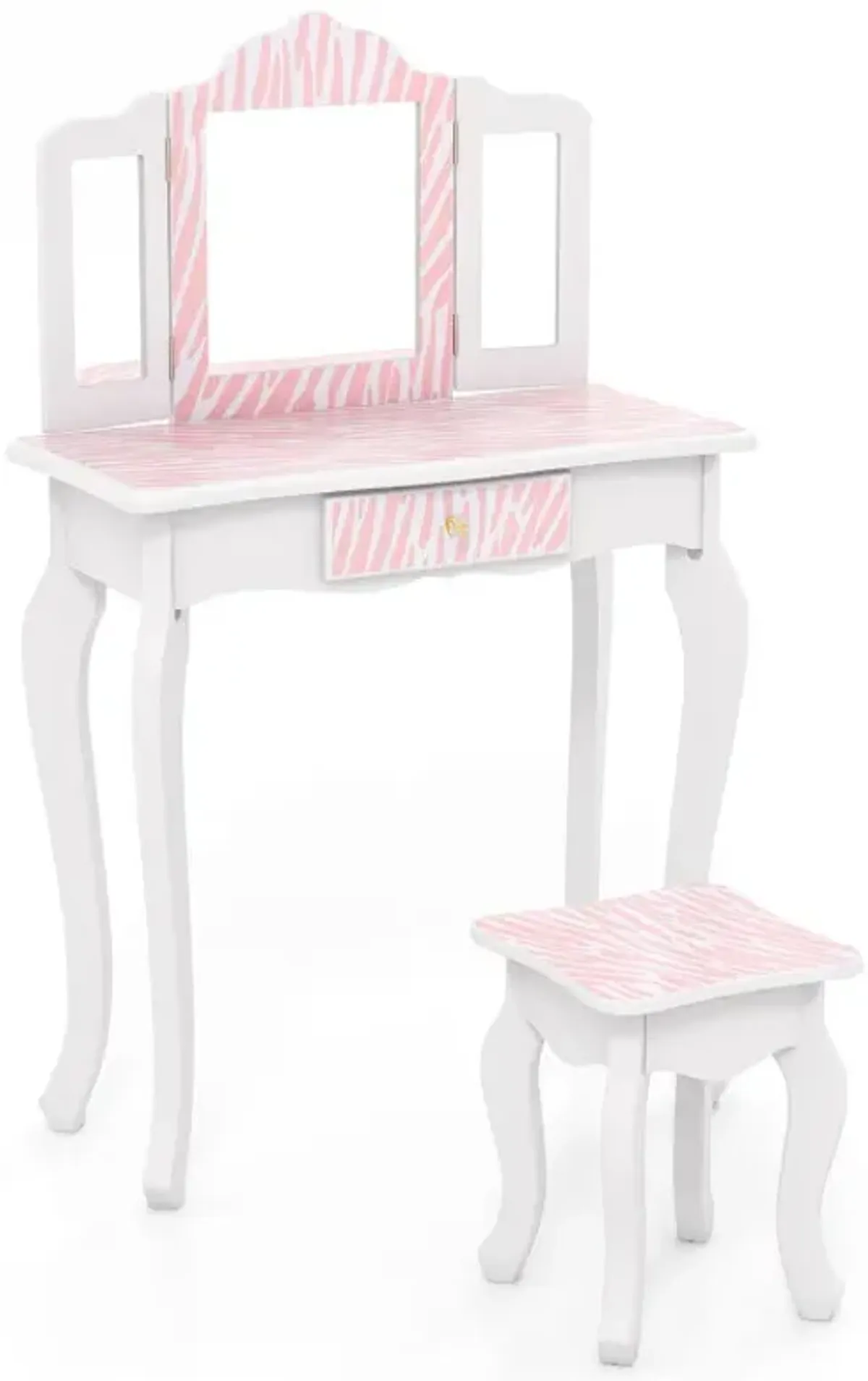 Kids Vanity Set with Drawer and 3 Makeup Accessories