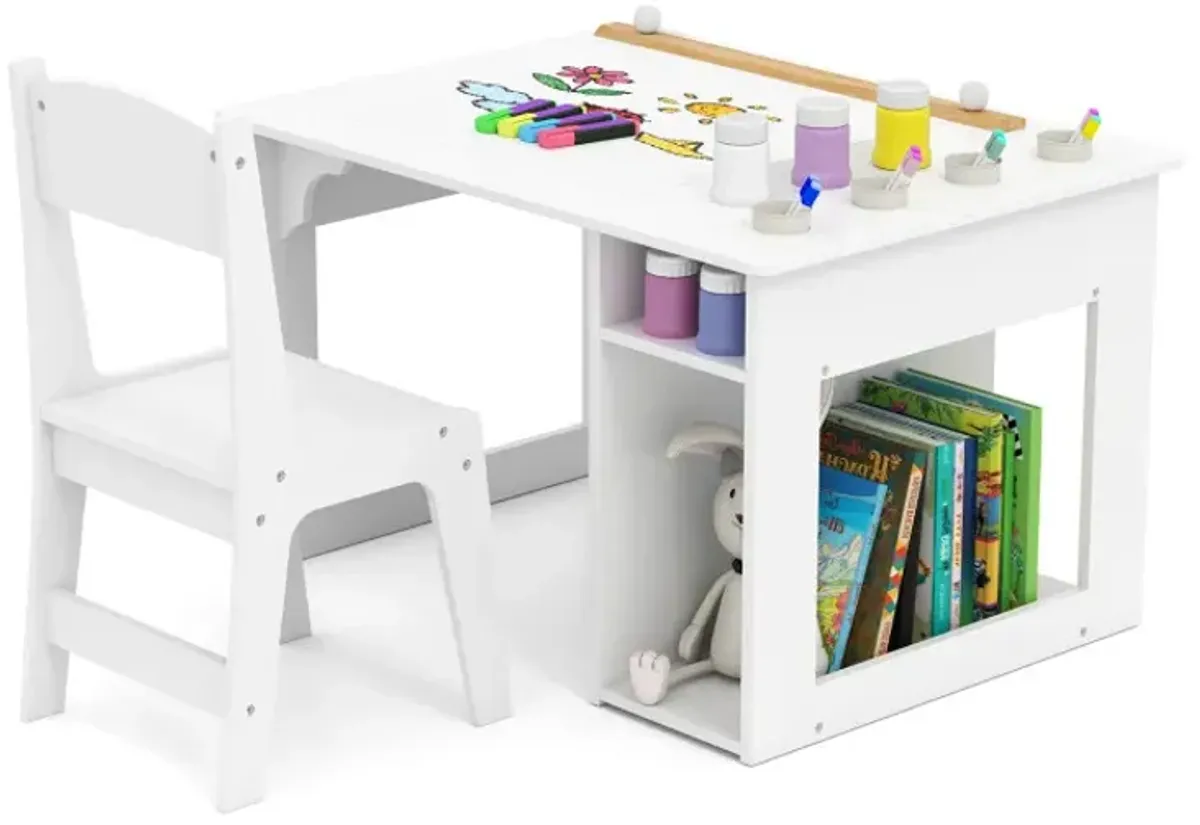 Kids Art Table and Chair Set Toddler Craft Drawing Desk