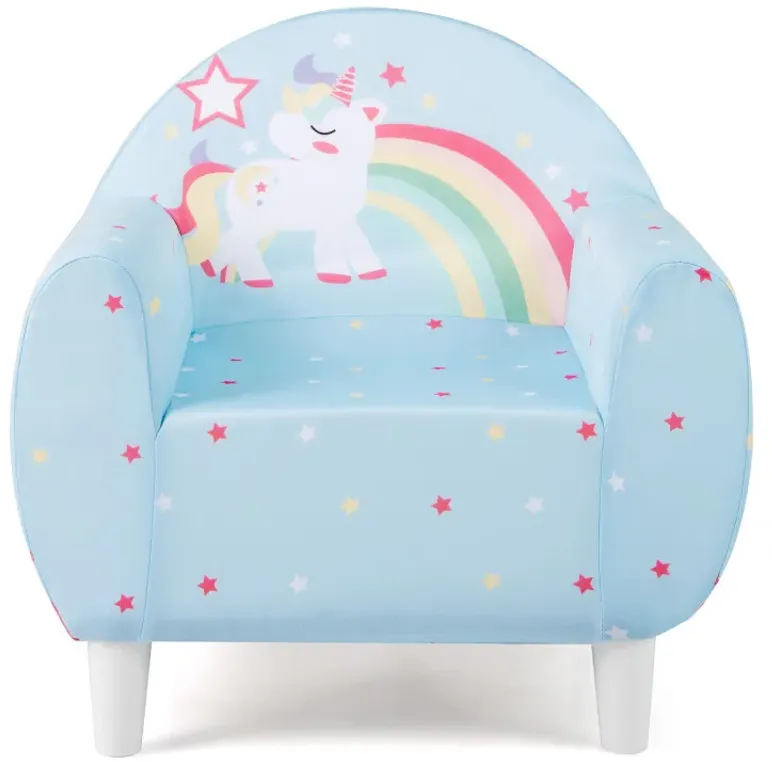 Kids Sofa with Breathable Spandex Fabric and High-density Sponge Filling for Boys and Girls