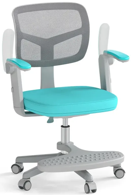 Kids Desk Chair Children Study Chair with Adjustable Height Armrest and Footrest