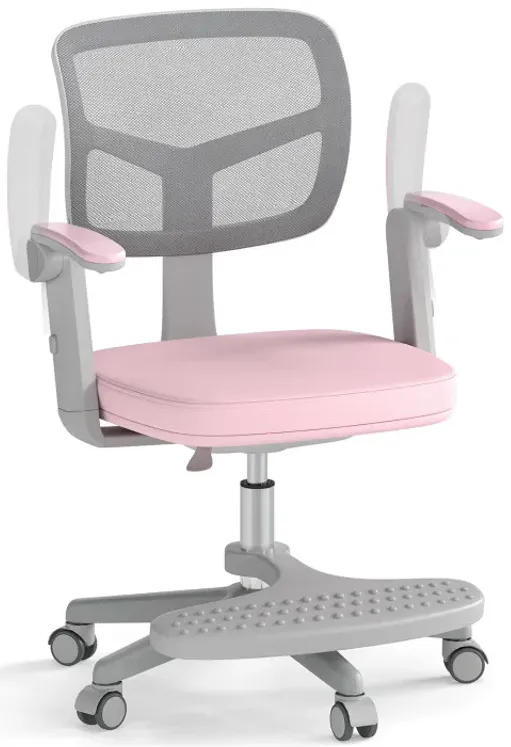 Kids Desk Chair Children Study Chair with Adjustable Height Armrest and Footrest