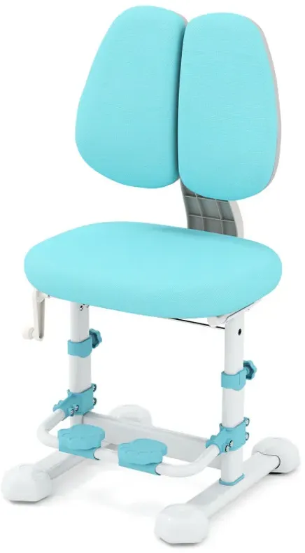 Kids Study Chair with Adjustable Double Backrest and Footrest