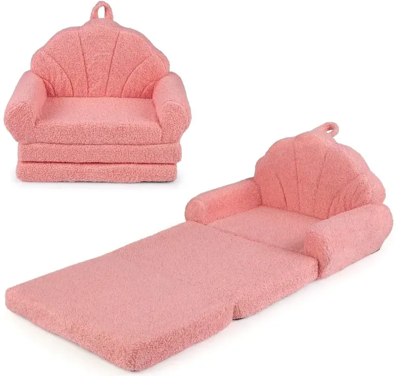 Convertible Kids Sofa 2-in-1 Fold out Toddler Couch Chair