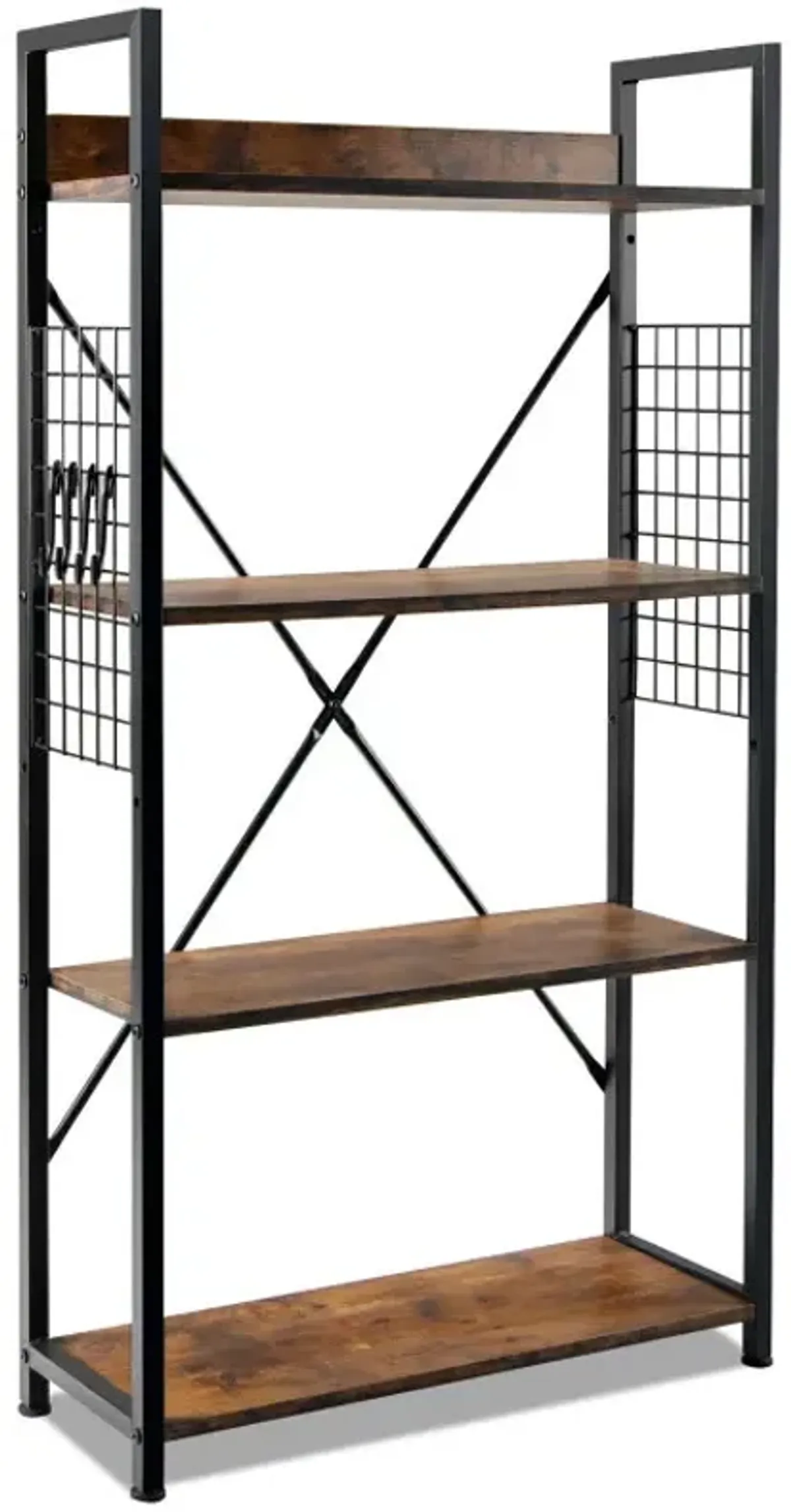 4 -Tier Industrial Open Storage Bookshelf