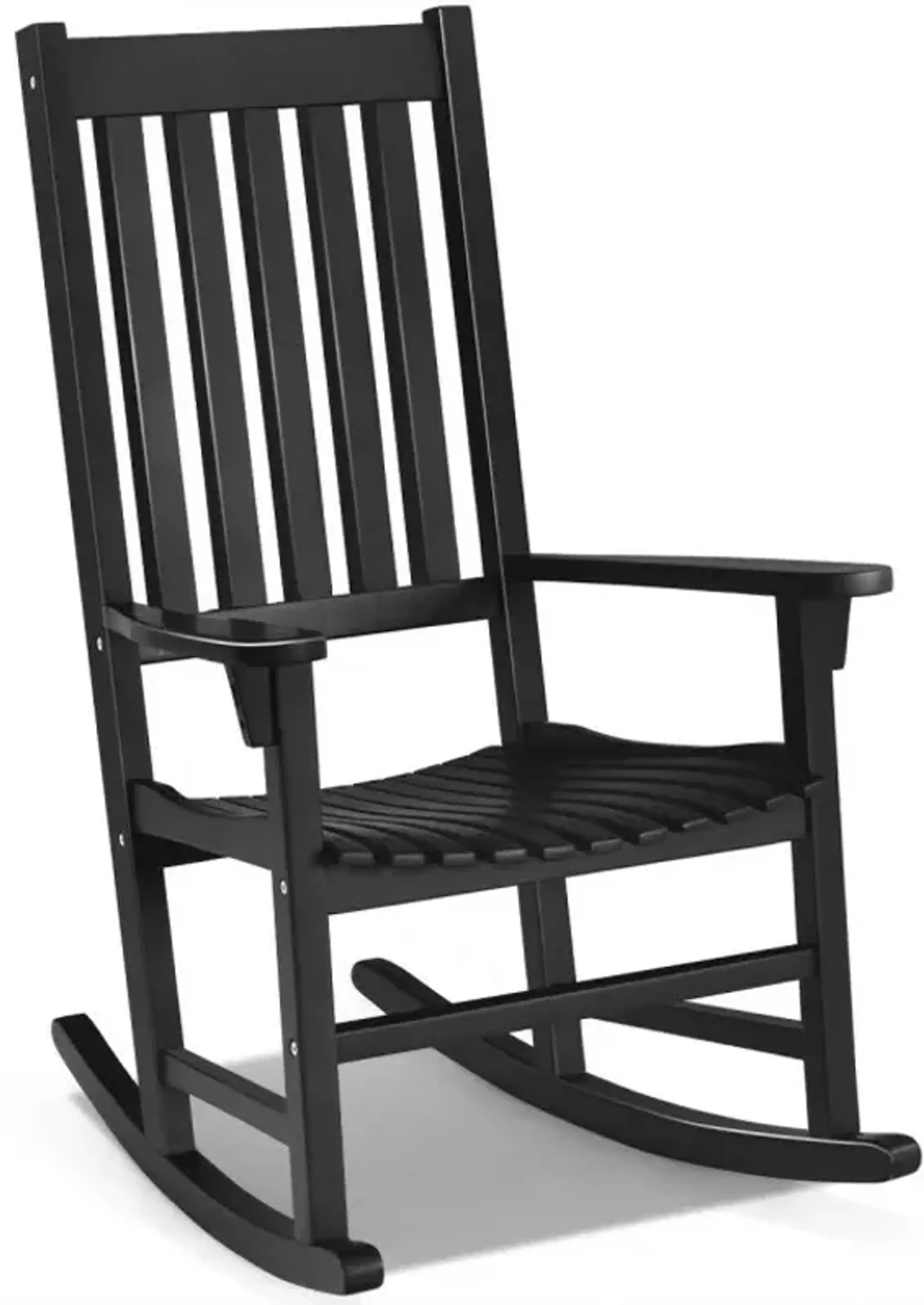 Indoor Outdoor Wooden High Back Rocking Chair | Furniture.com