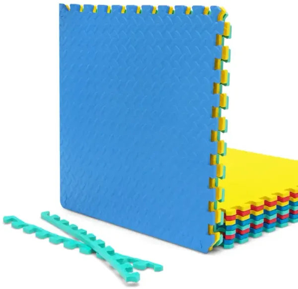 12 Pieces Flooring Mats Interlocking EVA Foam Exercise Mats with Anti-slip Surface