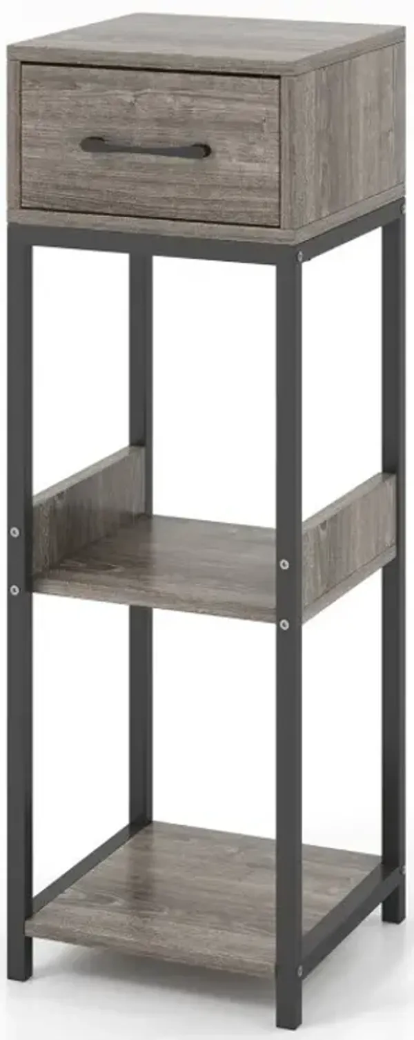 3 Tier Tall Plant Stand with Drawer Anti-tipping Devices