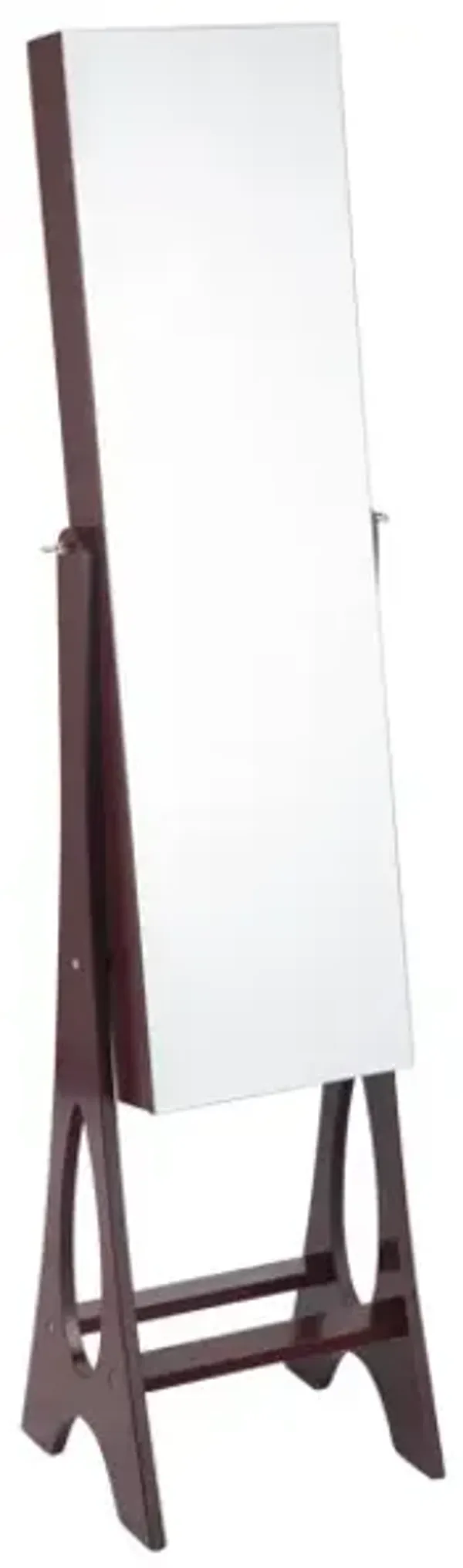 Freestanding Jewelry Cabinet Armoire Organizer with Bevel Edge Mirror