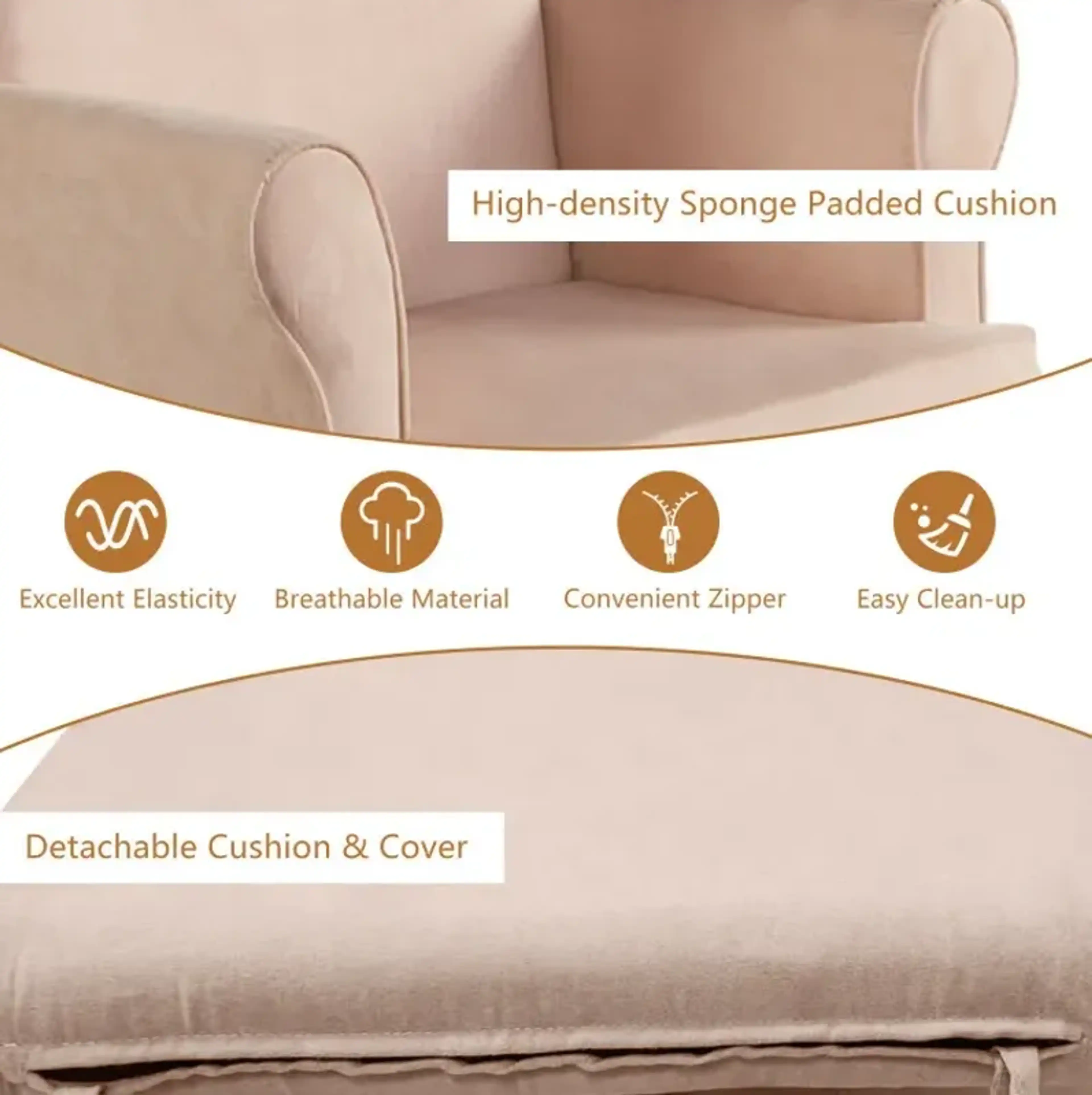 Baby Nursery Relax Rocker Rocking Chair Glider And Ottoman Cushion Set ...