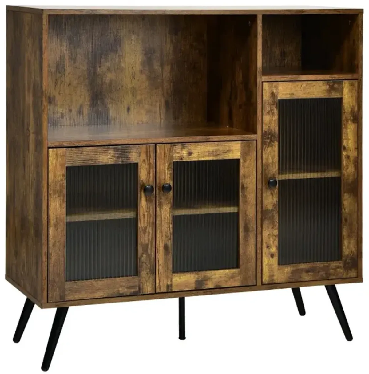 Buffet Storage Cupboard with Glass Door and Adjustable Shelves