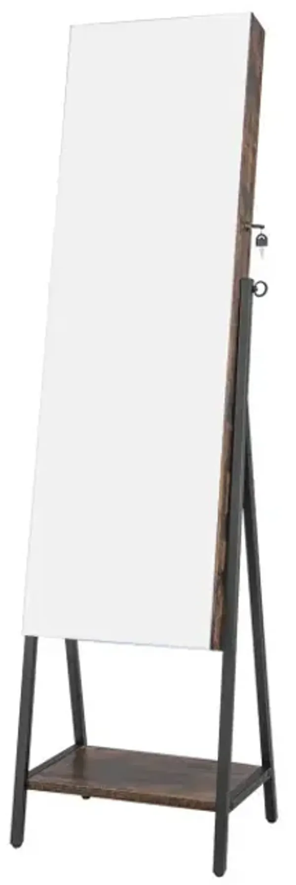 Freestanding Jewelry Cabinet with Full-Length Mirror