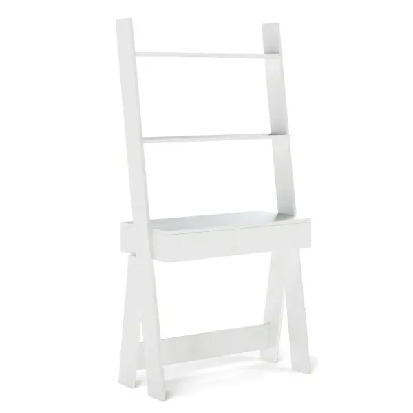 Ladder Shelf Desk with Pull-out Drawer and Anti-Toppling Device